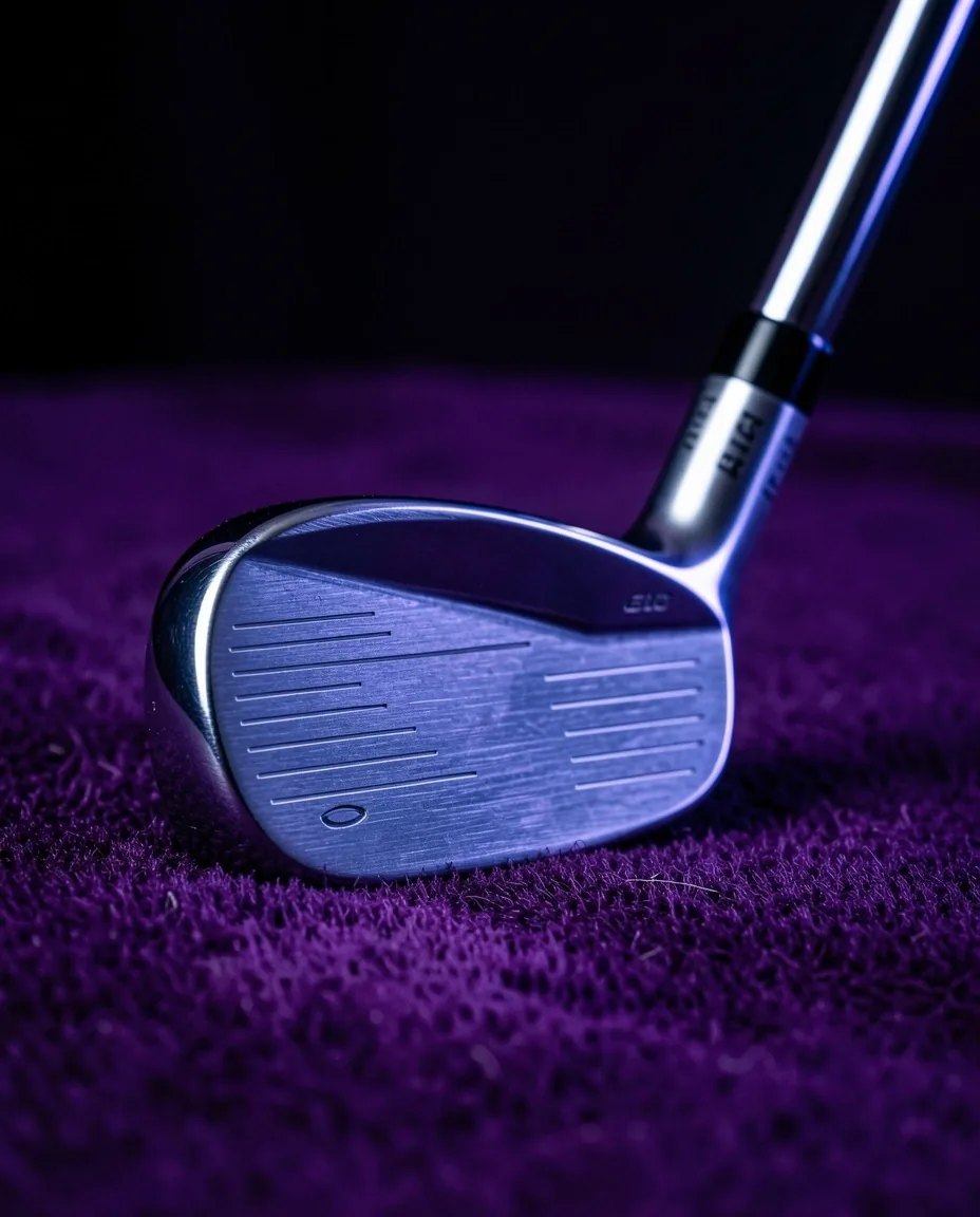 Ceramic chip on dark fabric — close-up
