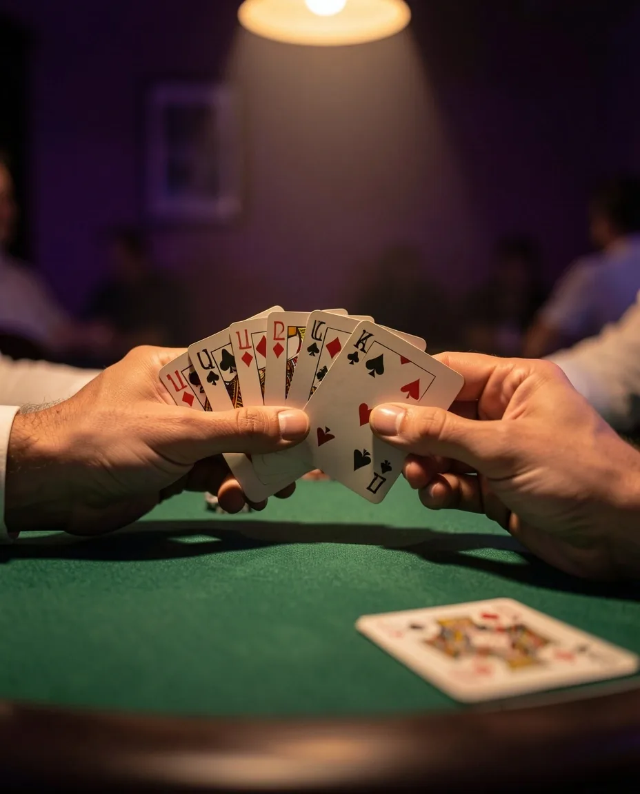 Playing cards in the Golden Rooms Poker Lounge
