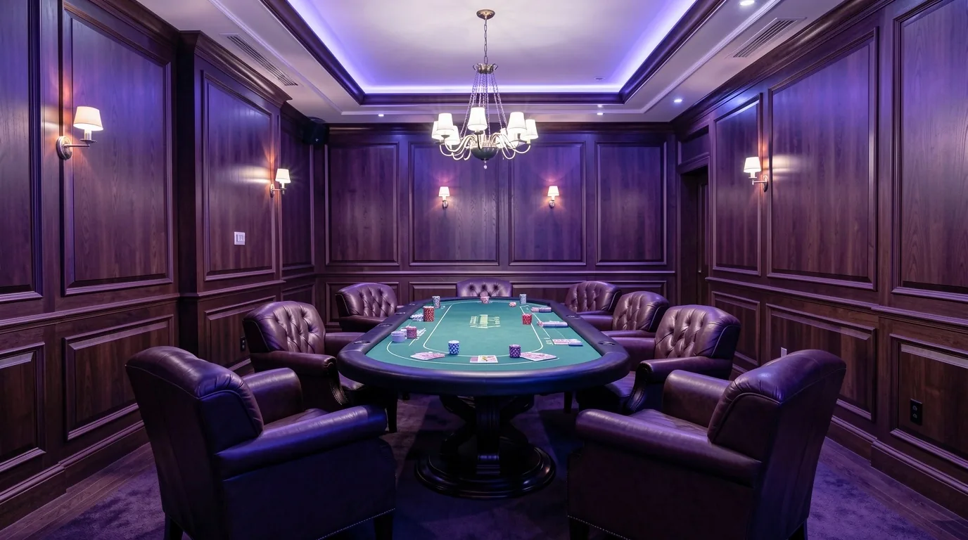 Poker table in the Golden Rooms lounge